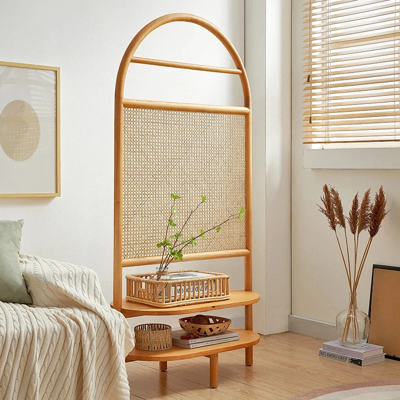 Solid wood seat screen, rattan, partition shelf, home, entrance, baffle, seat screen, shelf