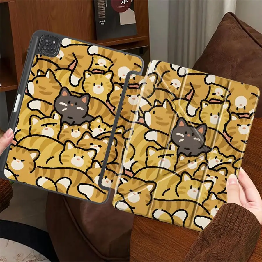 

Cartoon Kitty Tablet Case For iPad Pro 11th 10th 9th 8th 7th 12.9inch Pro 2025 Air 4 5 M3 M2 M4 11inch Mini 6 7 Holder Cover