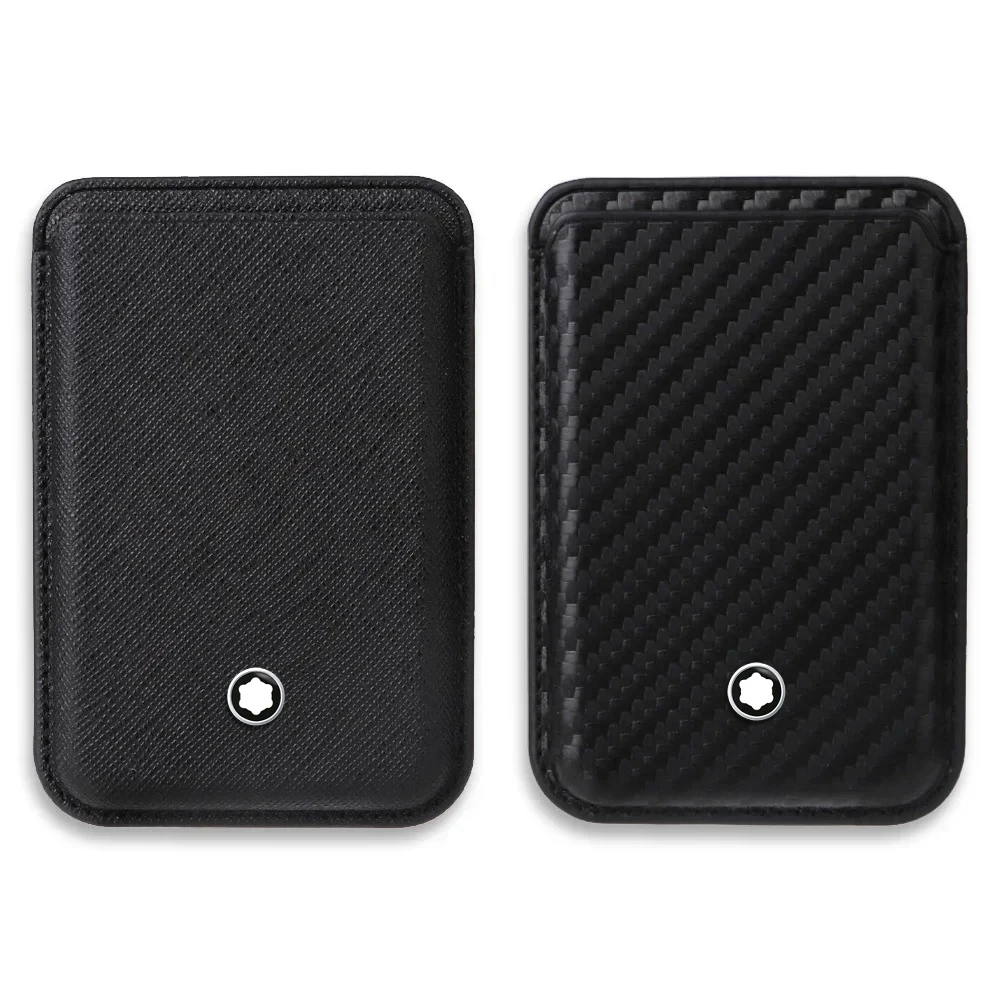 

Luxury Busine Sle Bla Strong Magnetic Type Saffiano Leather Card Holder for Iphone 17 16 15 14 MagSafe Carbon Fiber Wallet Phone