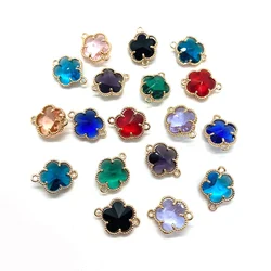 5 Pcs/pack of Natural Crystal Pendants Exquisite Color Double-ring Necklace Bracelet Pendant DIY Handmade Jewelry Accessories