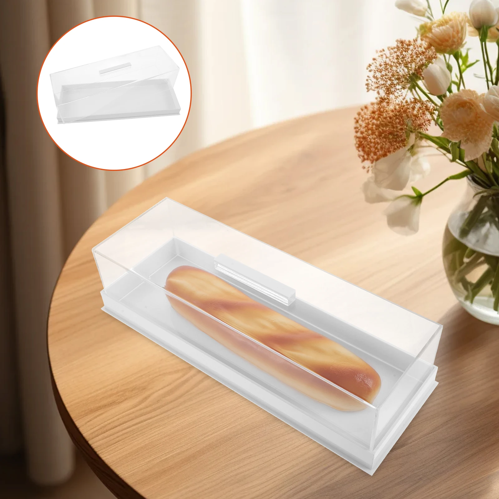 

Rectangular Cake Stand With Lid Acrylic Transparent Dessert Tray For Bakery Home Use Cake Saver Cover Display Box Cookie Platter