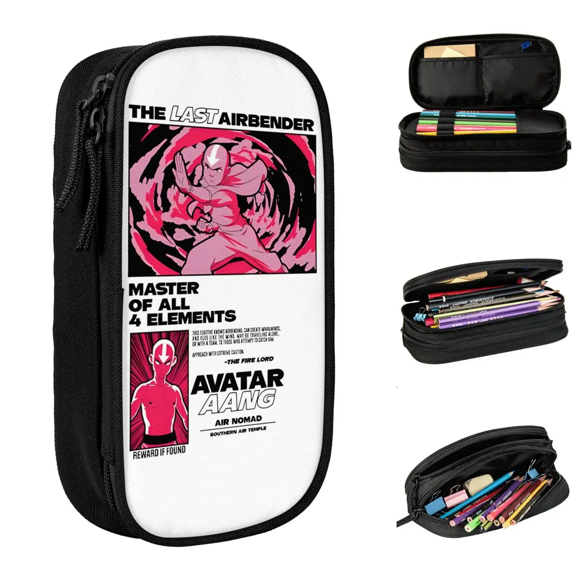 Avatar The Last Airbender Aang Master Accessories Pen Box Large-capacity Office Supplies Pencil Case Stationery Gift