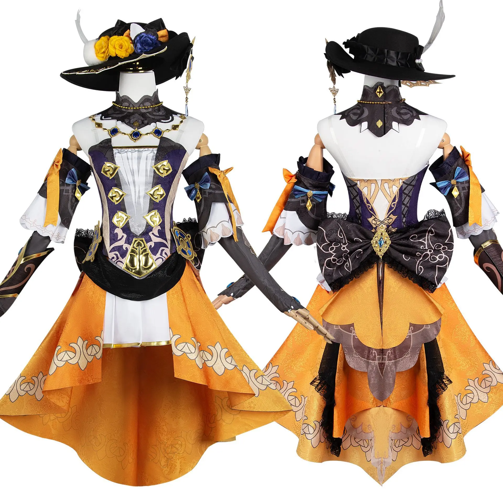 Genshin Impact Fontaine Navia Parrucca Cosplay personalizzata Scarpe Stile nobile Abito Lolita Cappello Uniforme Halloween Donna Abiti da donna