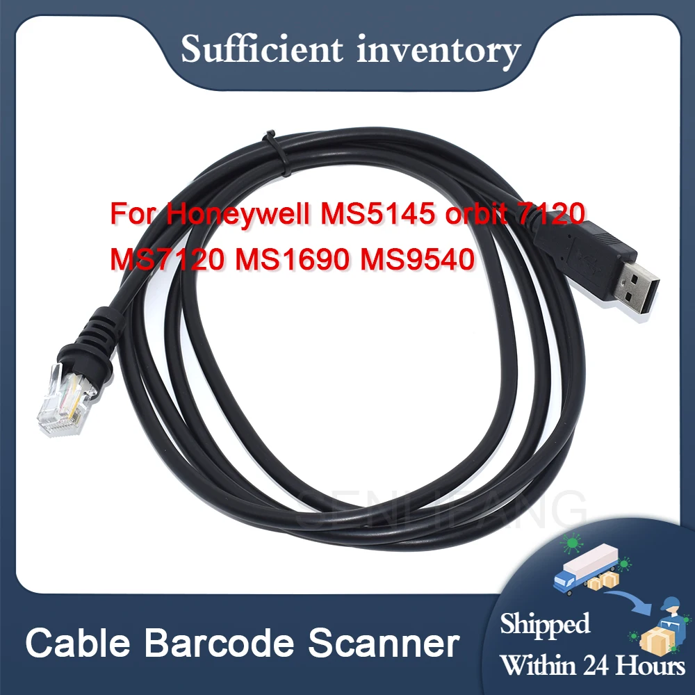 

New For Honeywell MS5145 orbit 7120 MS9540 MS7120 MS7180 MS1690 MS9590 MS9520 59235D-N-5 USB Cable Barcode Scanner Black 2M