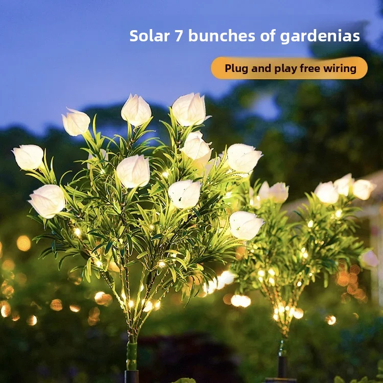 Lampada da giardino a LED con simulazione solare, lampada da atmosfera, lampada da giardino per esterni, balcone, decorazione, lampada da prato inserita a terra