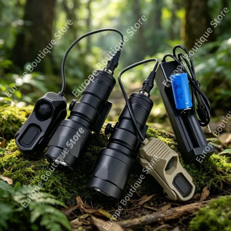 

M300Metal Nylon Mini Flashlight Helmet Mount Head Lamp Aluminum Torch Constant On Design for Outdoor Camping Hiking Tactical Use