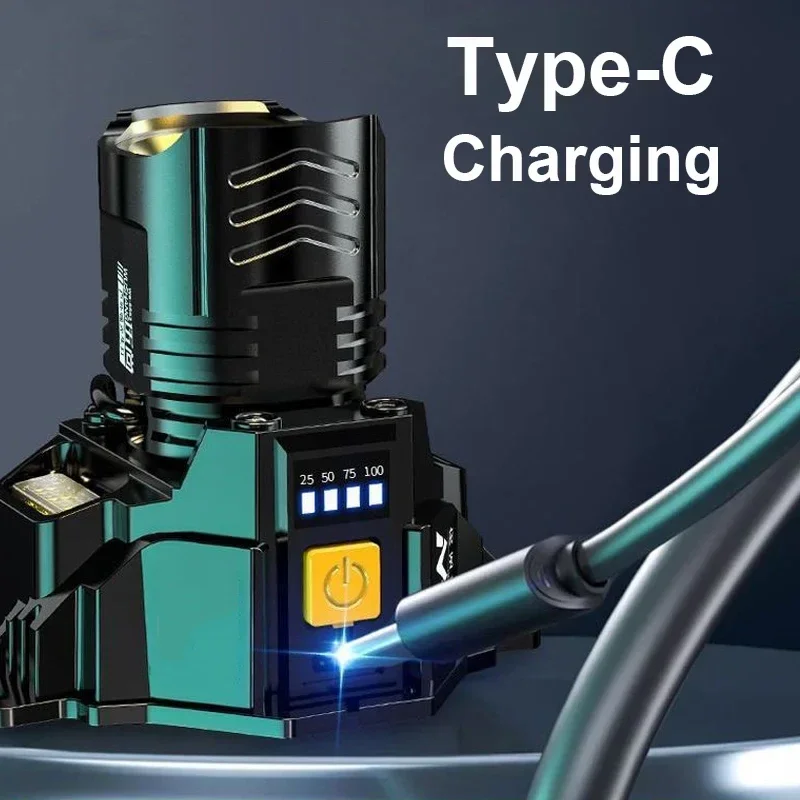 Poderoso led farol sensor de movimento farol 18650 recarregável cob cabeça lanternas alta potência lâmpada cabeça pesca farol