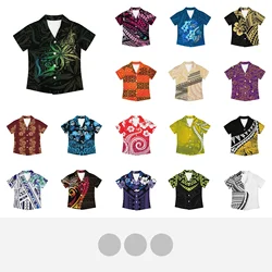 Polynesian Tribal Fijian Totem Tattoo Fiji Prints Hot Sale Children Shirts Fashion Short-sleeved Boys Shirts For Kids Blouses