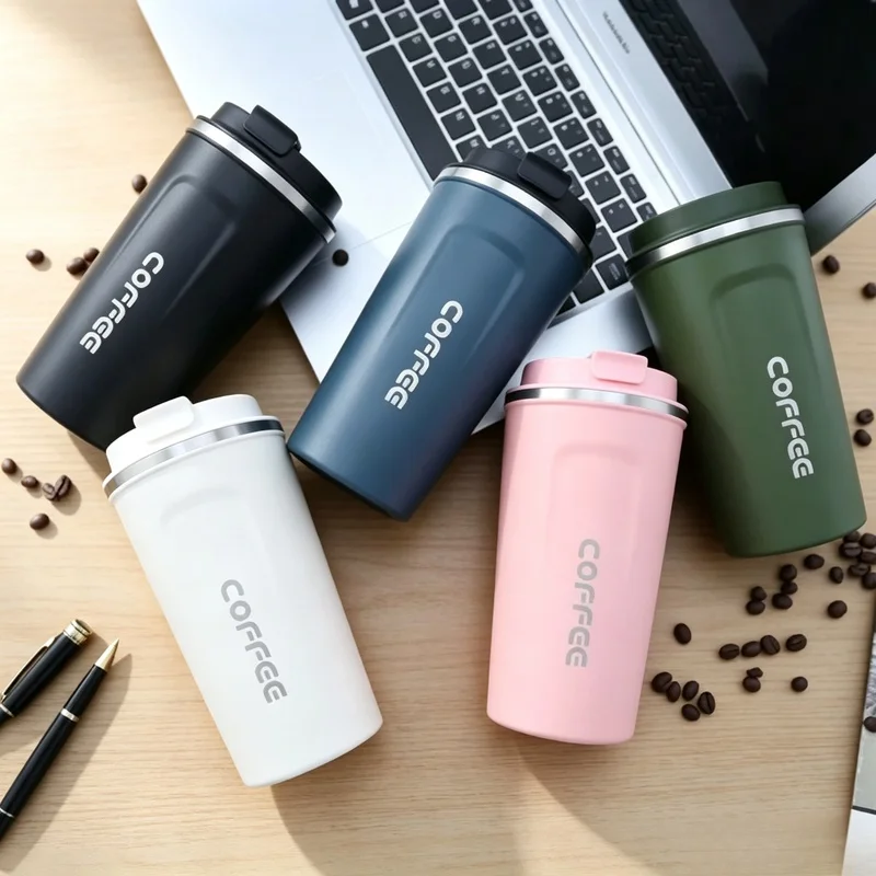 380/510ML Stainless Steel Insulated Coffee Mug, Leak Proof Reusable Travel Tumbler, Portable Water Cup for Car, Office & Outdoor
