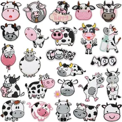 Cute Cartoon Farm Dairy Cattle Cow Baby Iron-On Embroidered Badge Patch for DIY Hole T-shirt Backpack Clothing Applique Sticker