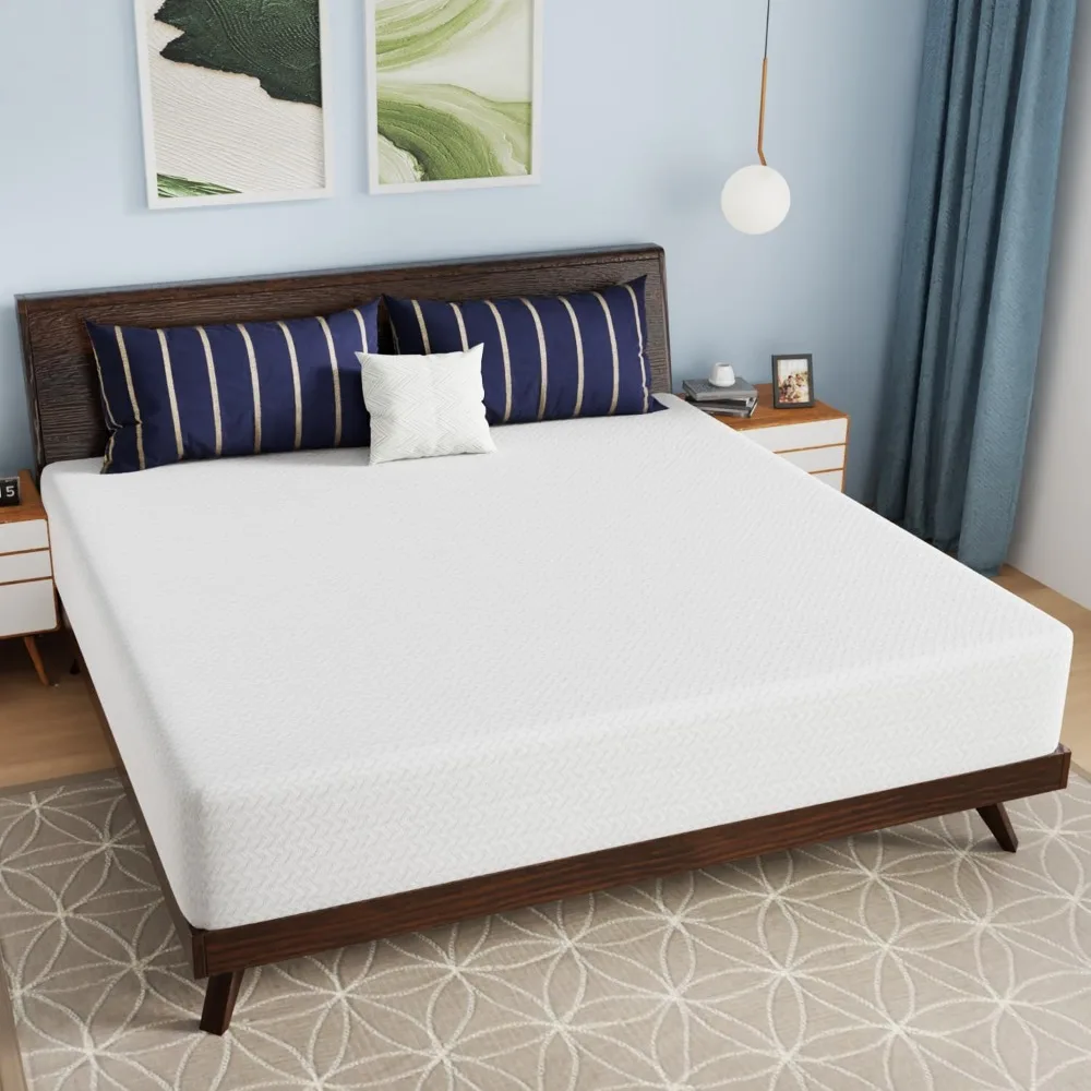 Matelas en mousse à mémoire de forme, gel rafraîchissant, charbon de bambou, dans une boîte, moyen-optimiste, sans fibre violet, instituts de pression