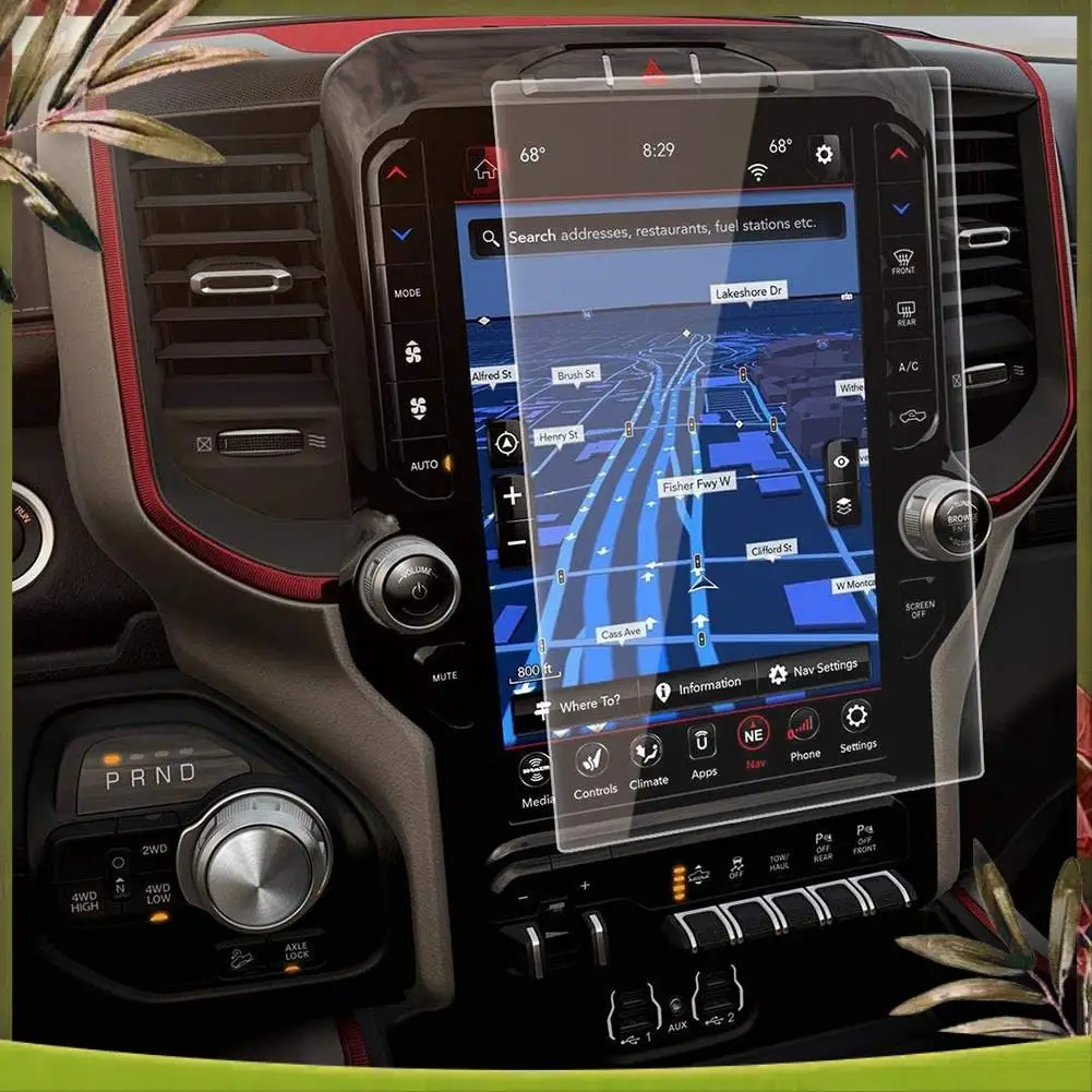 

AB98-Для 2019 2020 2021 Dodge Ram 1500 2500 3500 12-дюймовая автомобильная навигация с сенсорным экраном Защитная пленка из закаленного стекла