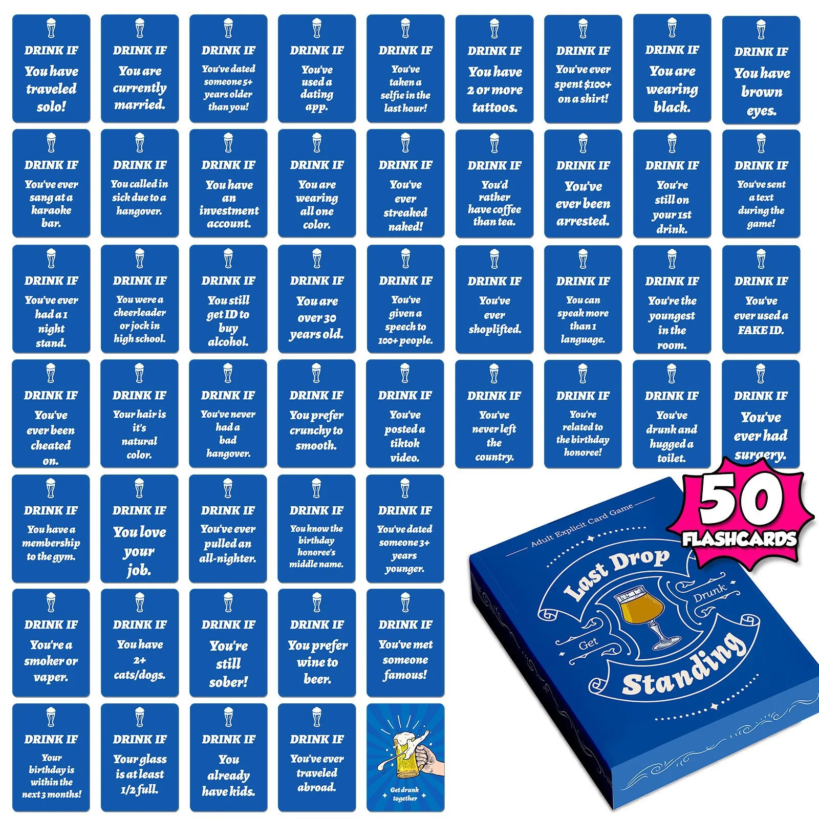Party Games Adults Drinking - 50Pcs Multiplayer Party Game Cards, Adult