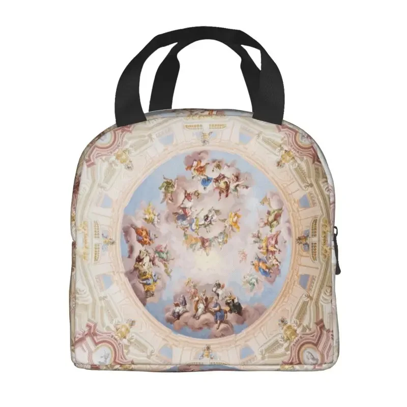 Custom Renaissance Ceiling Art Lunch Bag Women Vintage Gods Angels Fresco Cooler Warm Insulated Lunch Boxes for Student School