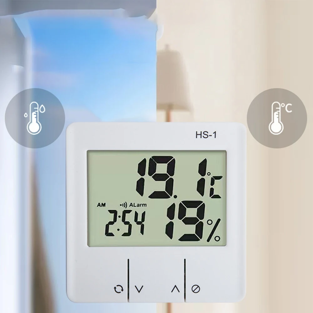 Larger Screen Measurement Device Indoor Hygrometer & Thermometer Offering Quick Reads on Temperature & Humidity Levels