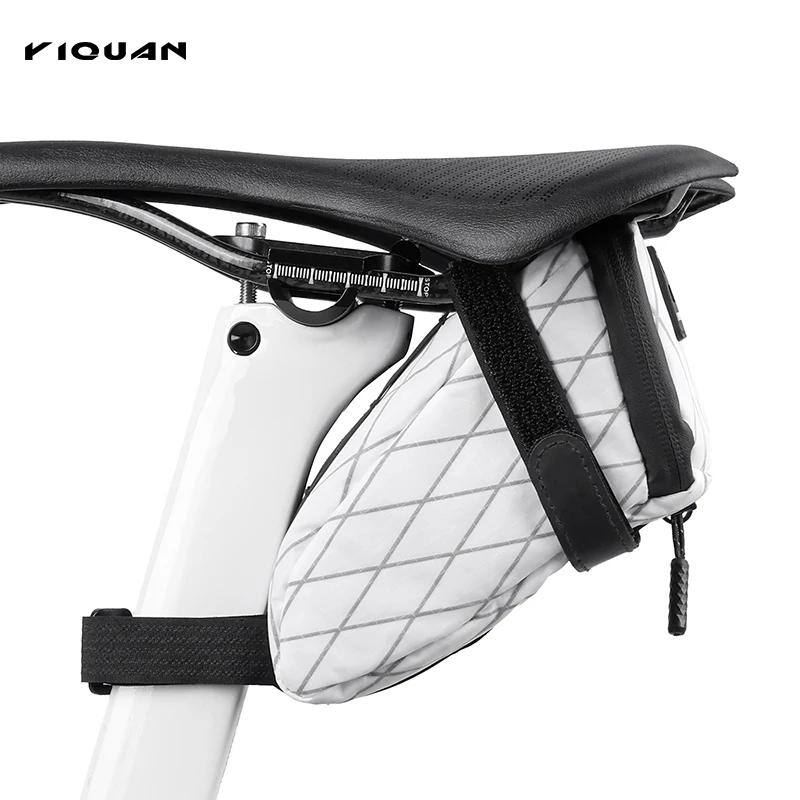 ESLNF White Series Portable Road Bicycle Saddle Bag Reflective MTB Rear Bag Rainproof Cycling Storage Bag Bike Accessories