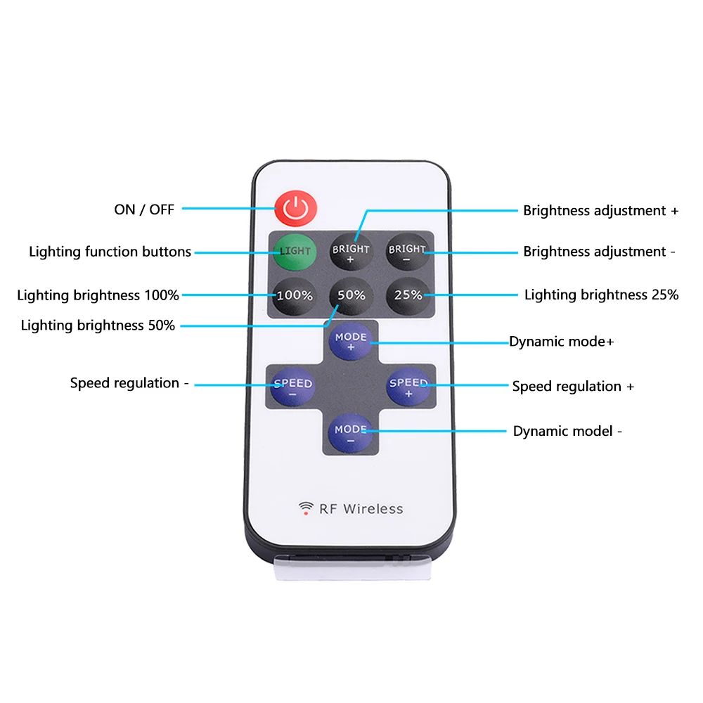 Mini 9/11Keys Dimmer Controller Two Wire RF Remote For Single Color Neon Tube And COB 2835 5050 5730 Led Strip Light DC5-24V