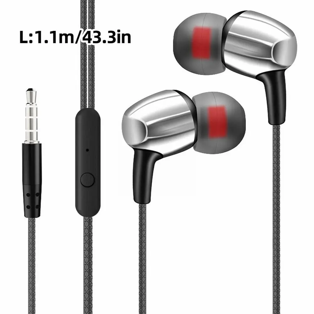 Portable 3.5mm Earphones Stereo High Definition Headphones Noise Canceling Deep Bass Earbuds For Phone PC