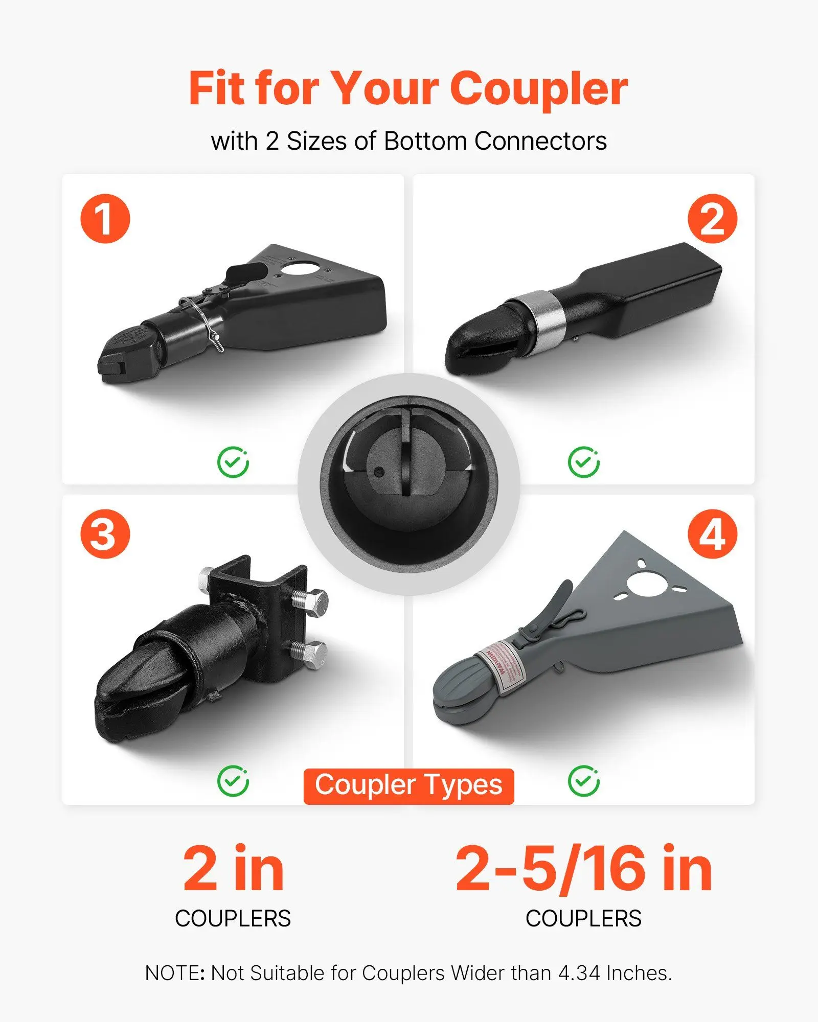 2x2-5/16in الثقيلة مقطورة مقرنة قفل 0.24in سميكة الكربون الصلب مكافحة سرقة وصلة قفل مع 3 مفاتيح طلاء مقاومة للصدأ #2