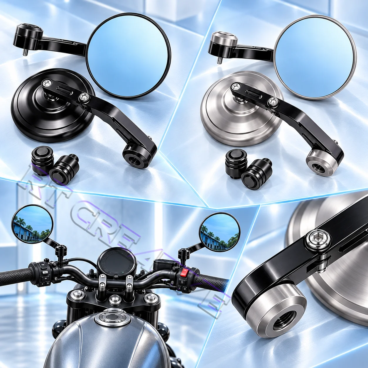 Anti-Glare Wide View Rearview Mirrors Motorcycle Handle Bar Mount Fit VOGE CU250 CU525 CU530 CU625