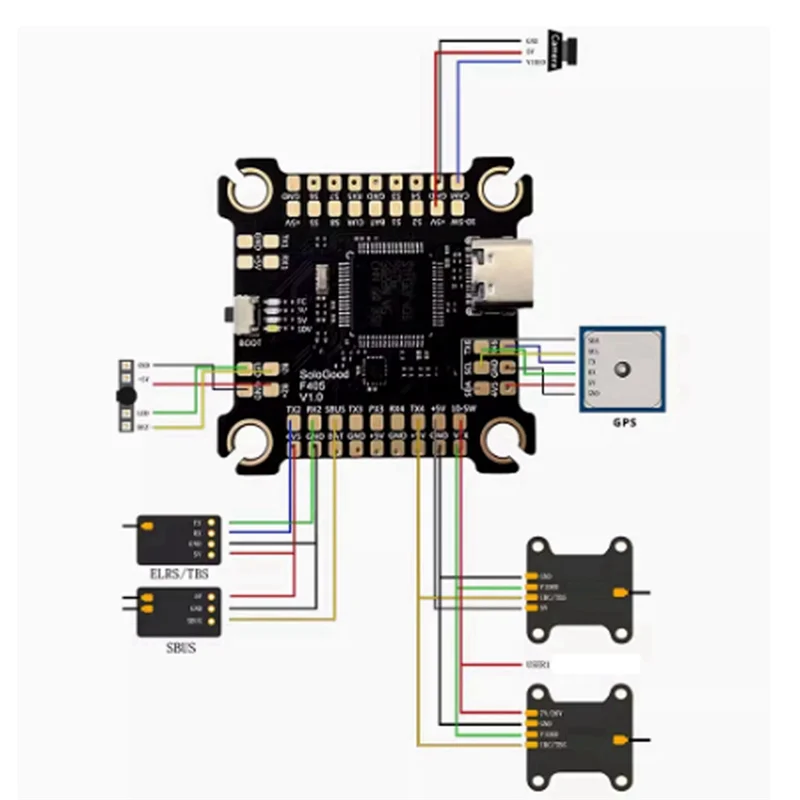 

Excellent-FPV Travel Machine F405 55A ESC Flying Tower 30.5*30.5MM Flight Control ESC STACK Motor Protocol DSHOT 300/600