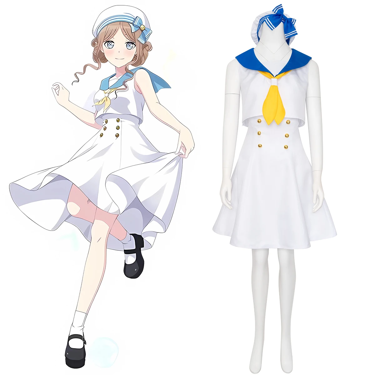 

BanG Dream! Костюм для косплея MyGO Nagasaki Soyo, версия Voyage. Платье в морском стиле