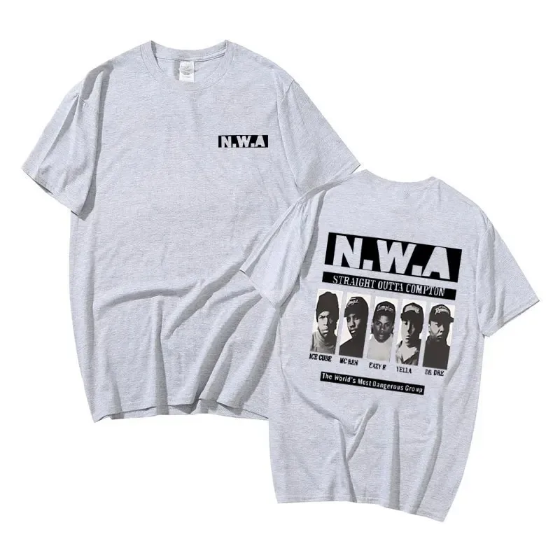 2024 New Rapper Ice Cube MC Ren Dr. Dre DJ Yella  Tshirt Gangsta Rap N.W.A NWA Music Group cotton T-shirt Men Hip Hop Tee Shirt