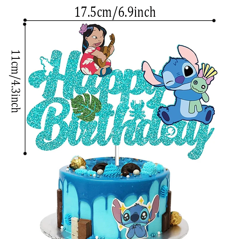 ديزني غرزة موضوع كعكة الزينة أنماط متعددة كعكة توبر أطفال بنات حفلة عيد ميلاد لوازم استحمام الطفل هدية كب كيك ﻿