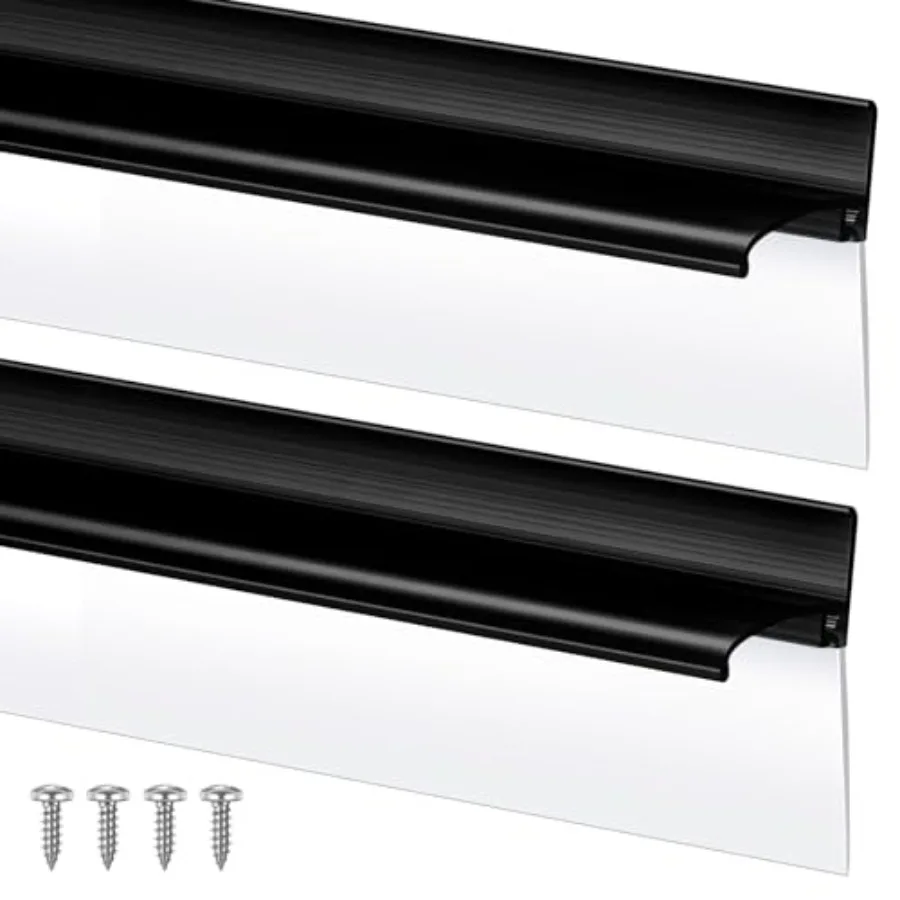 

2 Pcs Chrome Framed Shower Door Replacement Drip Rail with Vinyl Sweep, Shower Door Water Deflector with Bottom Seal, Applied M