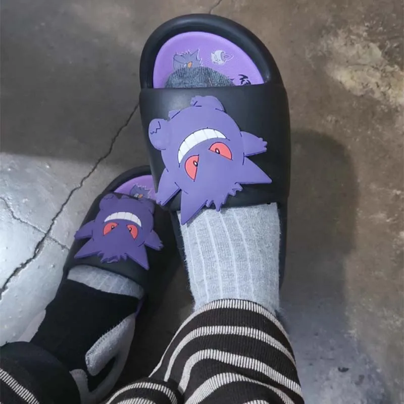 Gengar Slippers Anime Cartoon Kawaii Cute Adult Man Woman Summer Outdoor Sandals Casual Breathable EVA Shoes Home Slipper Gift view 2
