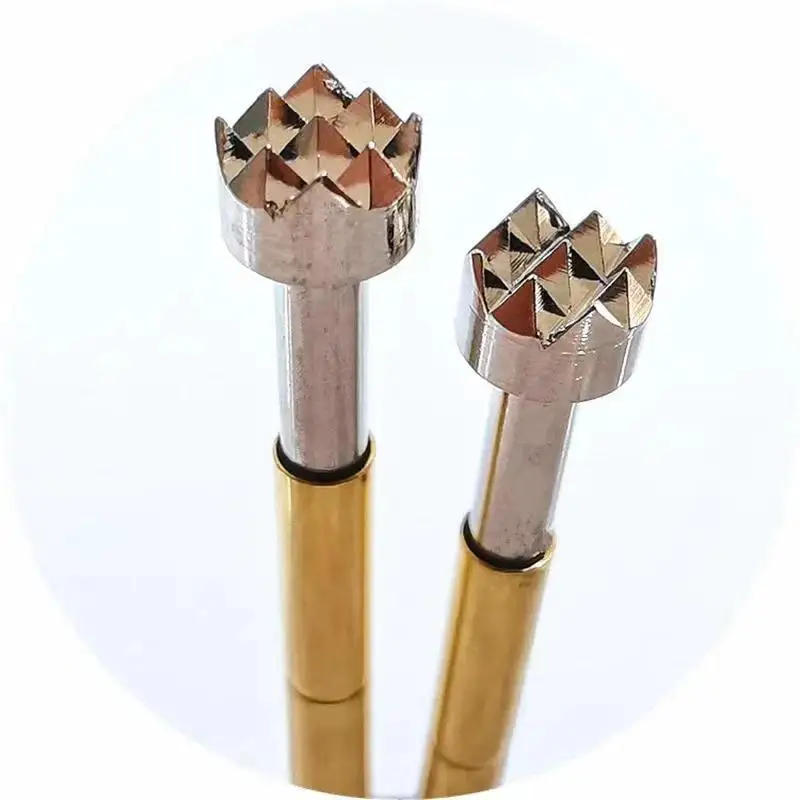 P156-H2 나인 클로 매화 머리 용수철 테스트 핀, 외경 2.36mm 길이 33.35mm ICT 용수철 프로브, 100PCs/팩