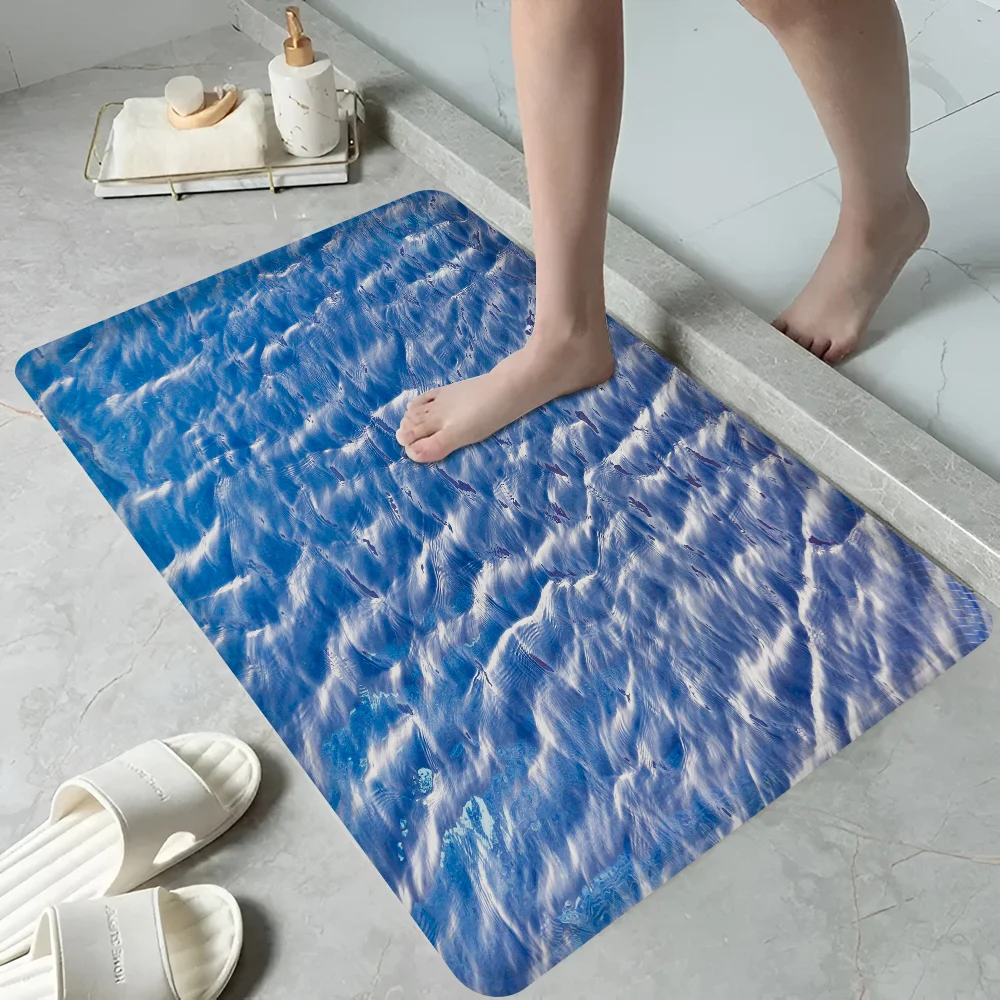 3D Ocean Sea Water Hallway Carpet Washable Non-Slip Living Room Sofa Chairs Area Mat Kitchen Doormat Area Rug