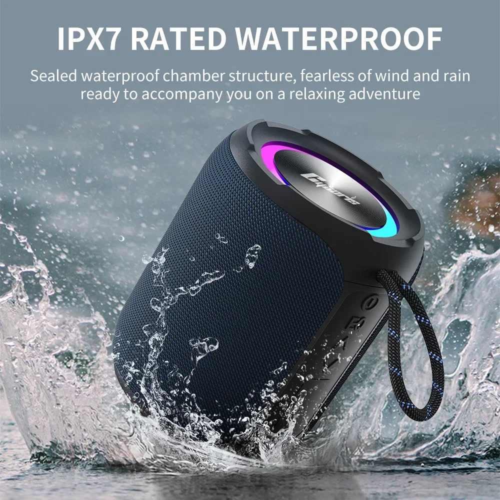 40W Karaoke Machine with Microphone IPX7 Waterproof Outdoor Portable Wireless Speaker with Deep Bass RGB Lights TWS for  Party