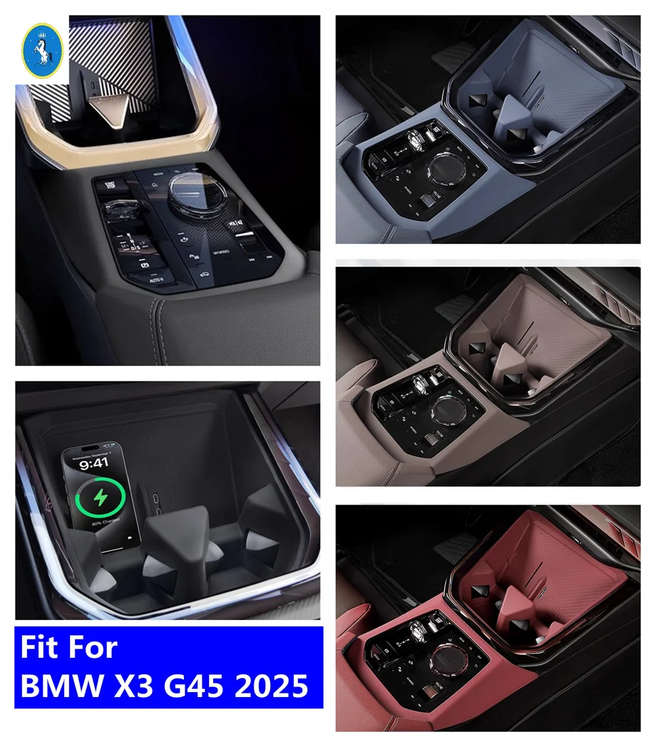 

Stalls Gear Shift Box Frame / Water Cup Holder Cover Trim Car Silica Gel Accessories Fit For BMW X3 G45 2025 2026