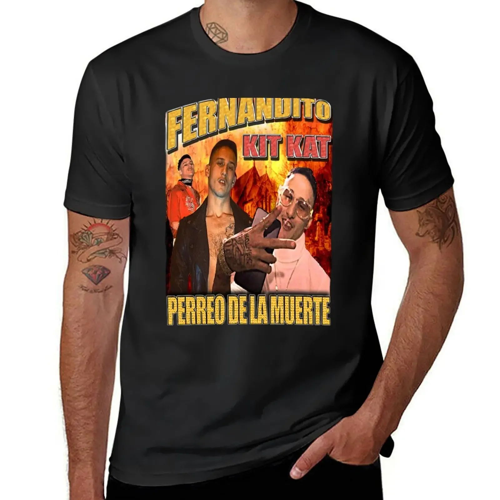 Fernandito Kit Kat Perreo of Death, (Yung Beef) T-Shirt Short sleeve tee vintage boys whites mens workout shirts