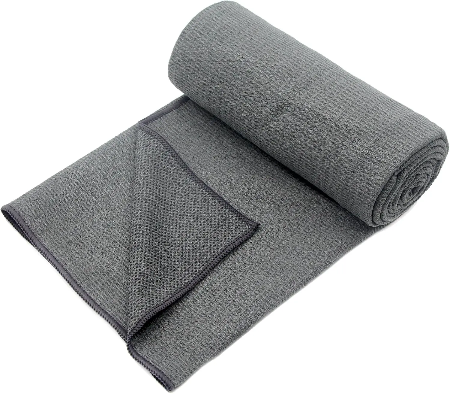 Non-Slip Yoga Mat Towel with Silicone Grip Dots, Absorbent Microfiber for Exercise, Fitness, Pilates