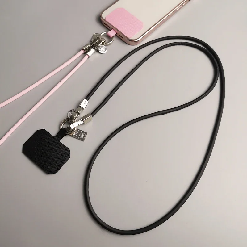 

Mobile Phone Lanyard Leather Clip Universal Strap Long Crossbody Lanyard Solid Color Simple Backable Anti Loss Phone Strap