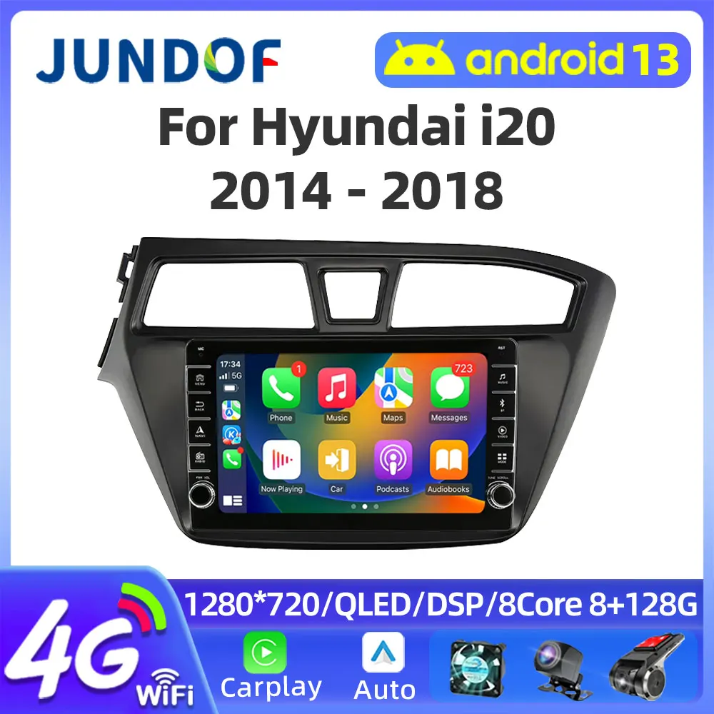 

2 Din Android 13 Авто Авто Авто Радио Мультимедийный Видеоплеер Для Hyundai I20 2014-2018 GPS-навигация GPS Беспроводной Carplay 4G 8-ядерный