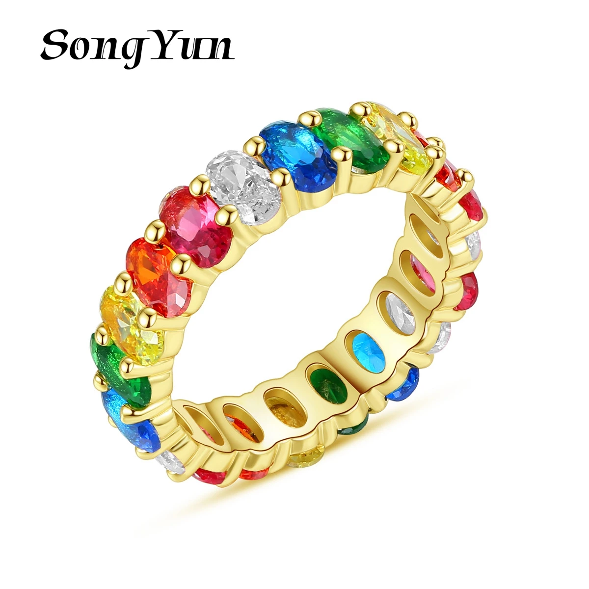 

SongYun Jewelry MHT Quality Brass Ring Wedding Band CZ 7A Zircon Birthday Mother Day Women Rings Fashion Jewelry