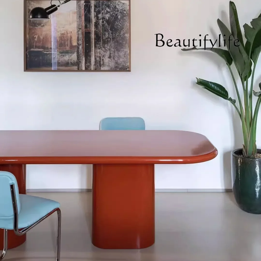 Light luxury living room desk minimalist dining table negotiation studio office desk designer style high sense - view 4