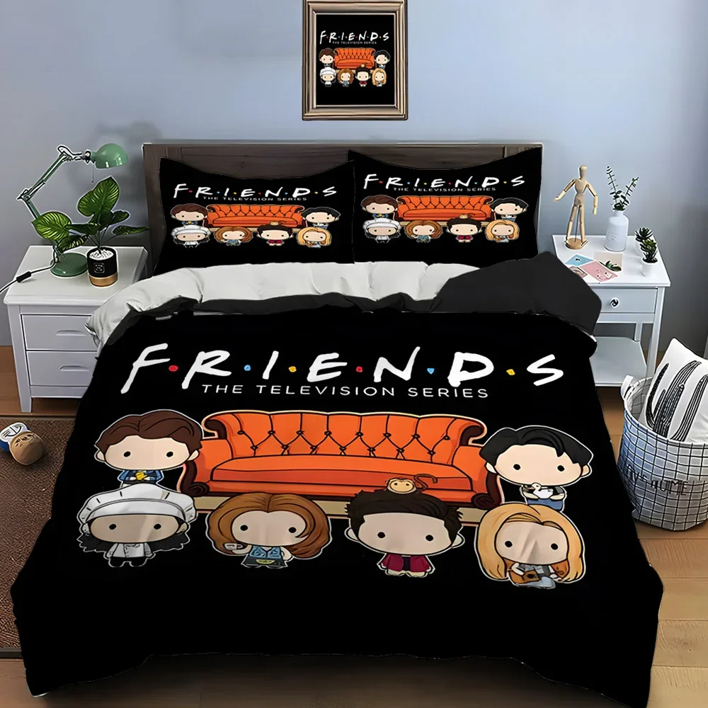 

Funny Friends Print Bedding Set Best TV Show Duvet Cover Set Adult and Children Bedding Set Luxury TV Show Pattern