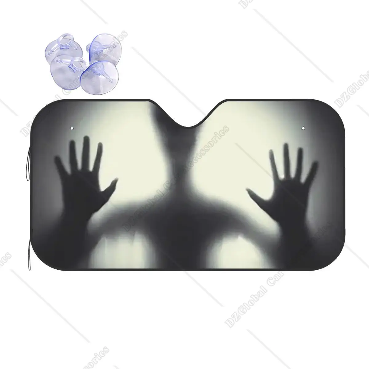 Creepy Ghost Hand Light Windshield Sunshade for Car SUV Truck Foldable Ray Reflector Front Window Sun Shade Visor Shield Cover