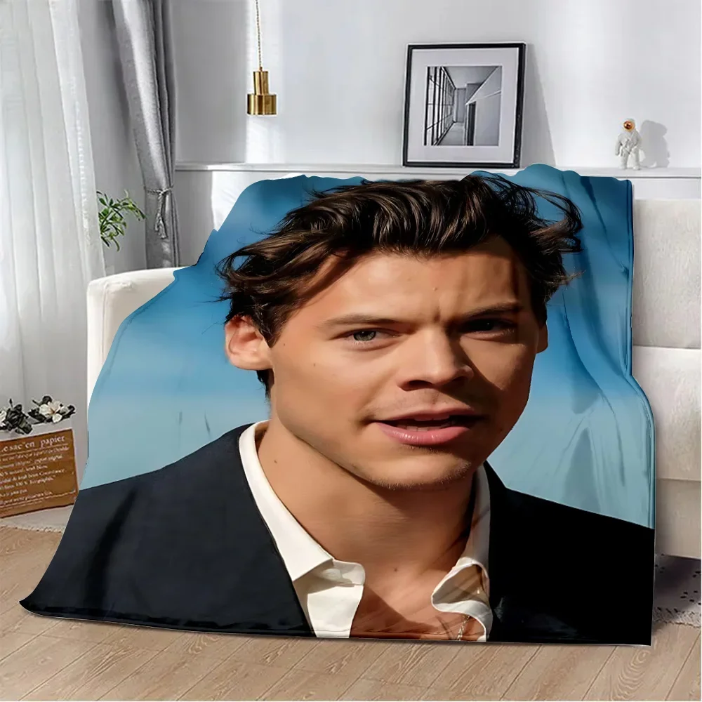 Printed Blanket Picnic Blankets Warm Blanket Soft and Comfortable Famous singer H-Harry Styles Printed Blanket Home Travel Gift