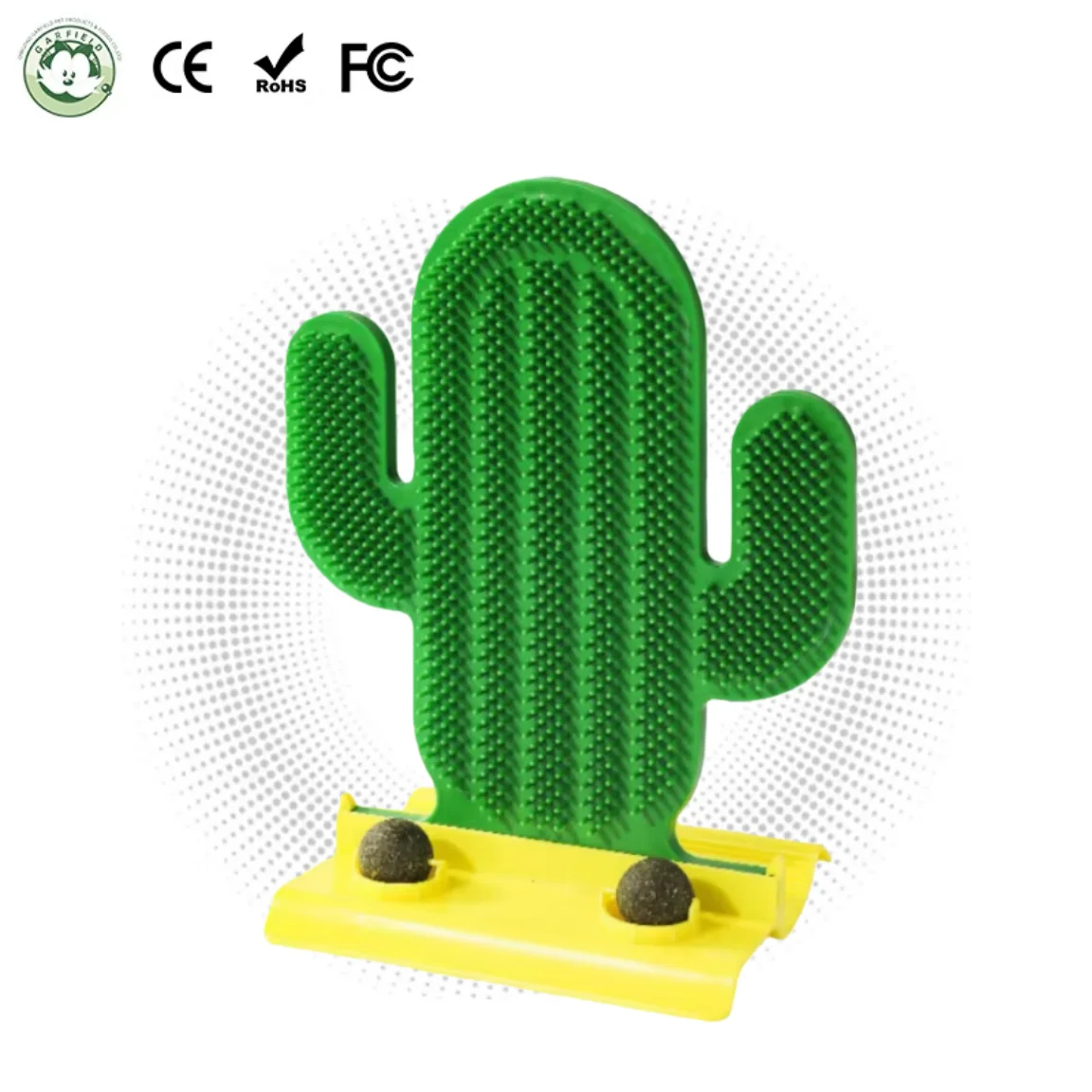 

CE Certified Interactive PP Cat Toy Two Catnip Balls Cactus Cat Scratcher Board Catnip Ball Interactive Cat Toy for Pet