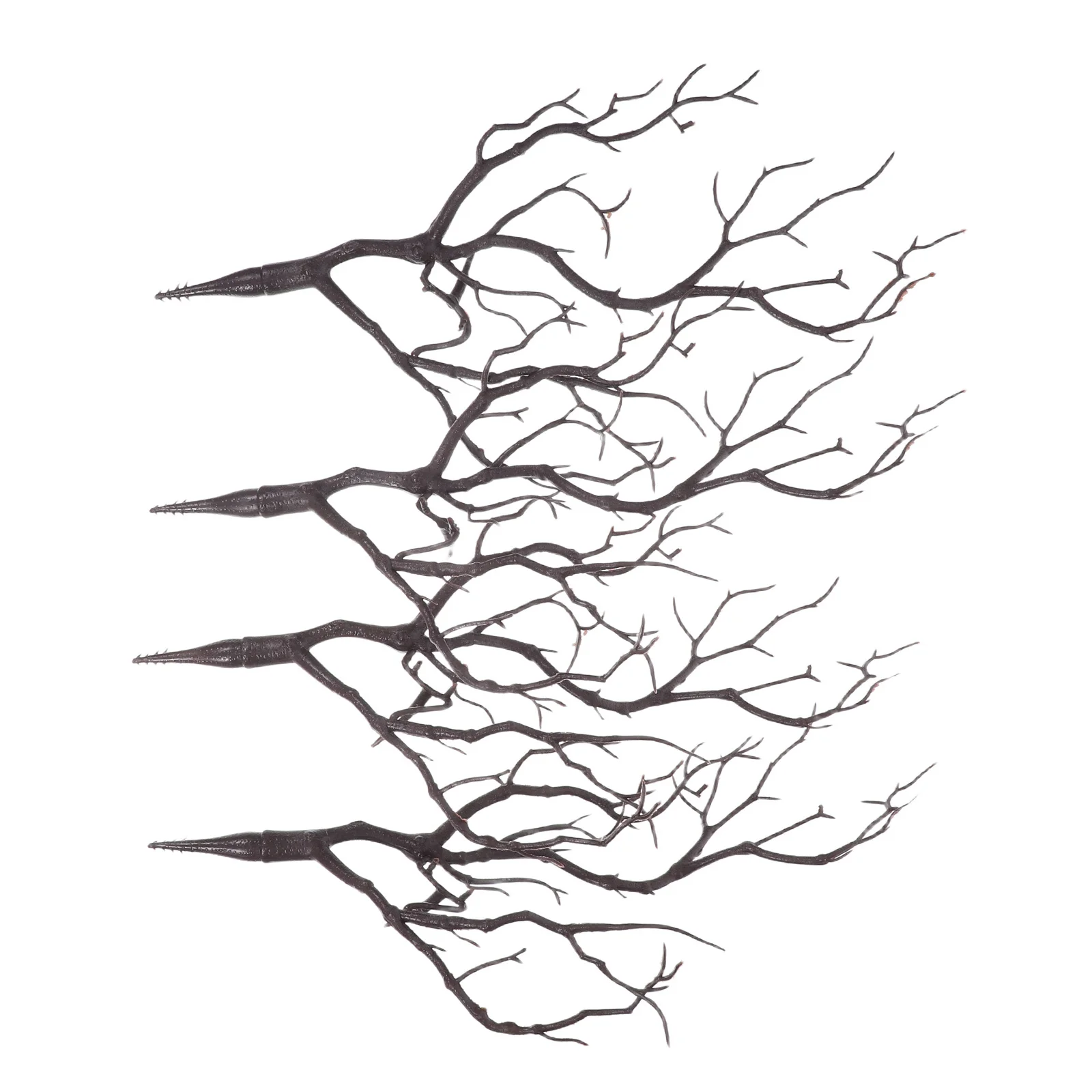 

4pcs Fake Dried Branches Artificial Antler Tree Twigs Plastic Decor Stems for Home Wedding Festival Vase Arrangement Props