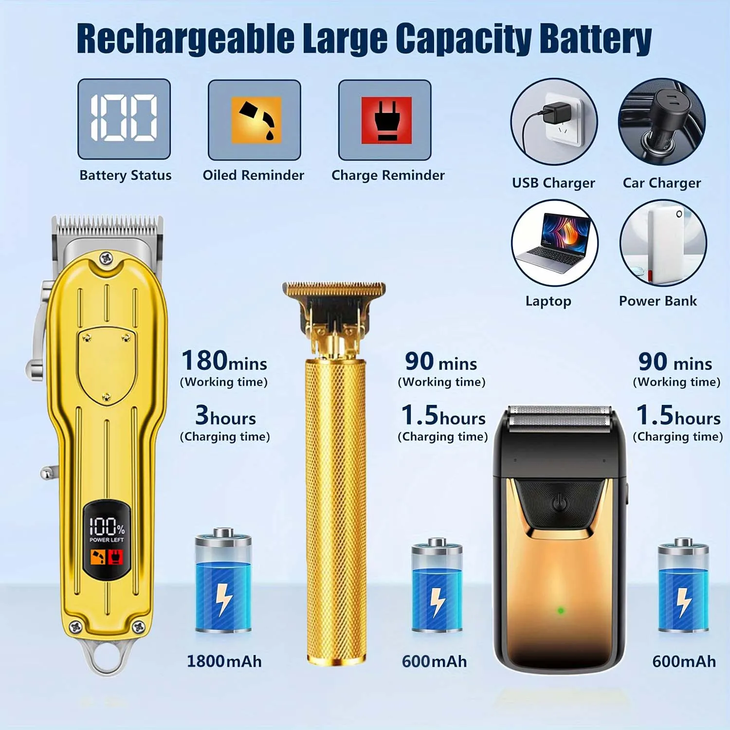 3 in1/1pc المهنية مقص الشعر عدة ماكينة حلاقة كهربائية للحلاق الرجال الشعر المتقلب ماكينة حلاقة كهربائية آلة قطع الشعر