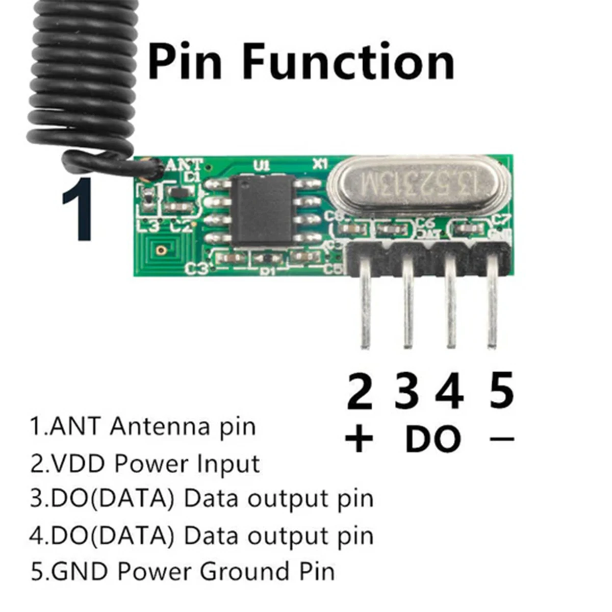 QIACHIP 433 MHz odbiornik RF Superheterodyne UHF ASK RF 433.92Mhz zestaw moduł zdalnego sterowania mały rozmiar niskiej mocy dla Arduino Uno