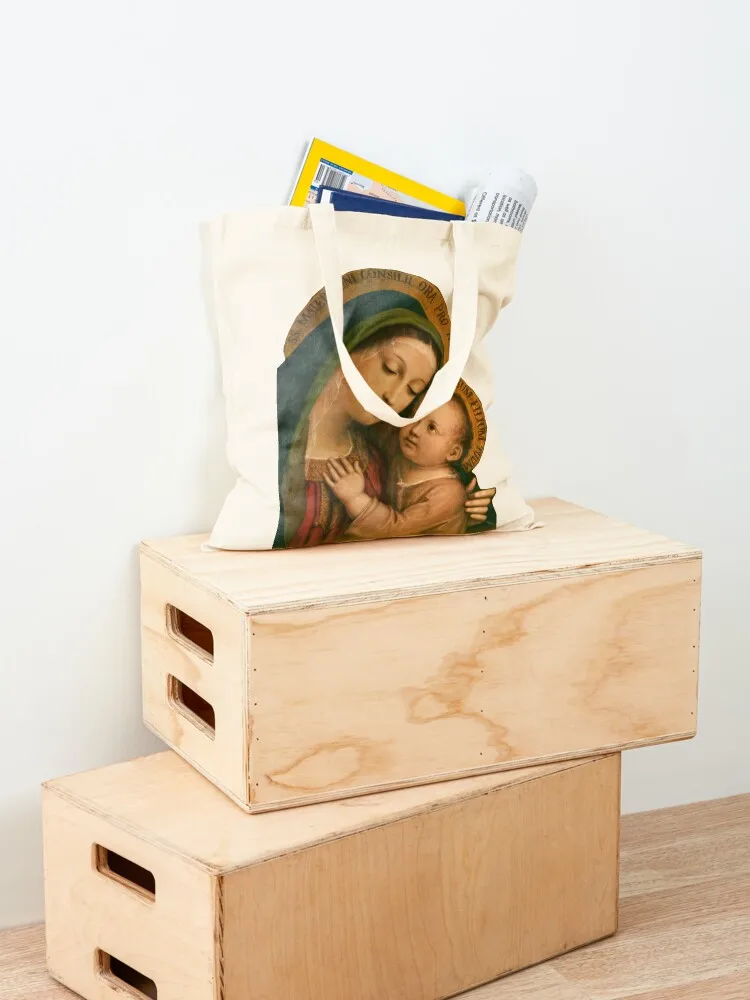 Our Lady of Good Counsel Tote Bag Woman shopper bag personalized tote bag cute pouch Women's beach bags