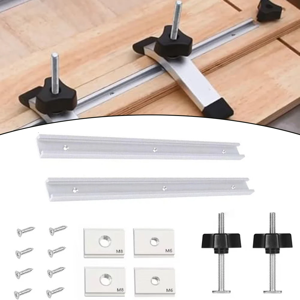 

1 Set 400mm T-track Slot Miter Track Jig Fixture Woodworking Chute Rail For Table Saw Woodworking Tools