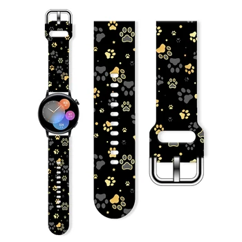 삼성 갤럭시 워치 6/5 발 인쇄 스트랩, 스포츠 밴드 교체 가능 팔찌, Amazfit 5Pro 워치 밴드, 20mm, 40mm, 44mm, 22mm 